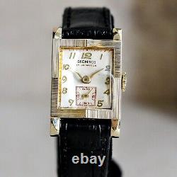 Very RARE! Vintage GRENNCO By AUREOLE Watch Fancy Case 17Jewels Swiss Wristwatch