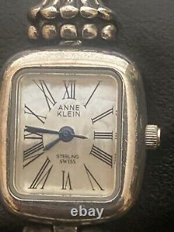 Very Rare VINTAGE Swiss Movt ANNE KLEIN Women's Sterling Ag 753S-New Battery