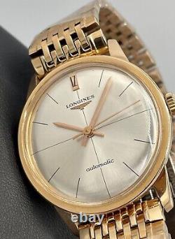 Very Rare Vintage Longines 18k Rose Gold 1Z Dial 36mm Swiss Automatic 1950's