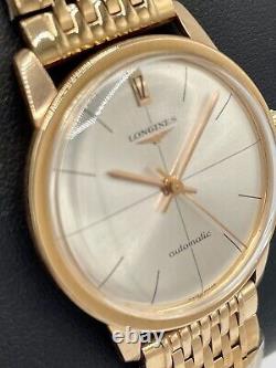 Very Rare Vintage Longines 18k Rose Gold 1Z Dial 36mm Swiss Automatic 1950's