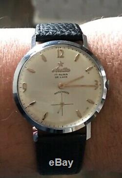 Very Rare Vintage Swiss ARETTA De Luxe 17J Men's Dress Watch 1960's Works Great