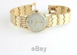 Vintage 14K Longines Watch Gold 29mm Seconds Silver Dial Swiss RARE AS-IS Read