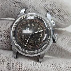 Vintage 1940's Harman Monopusher Chronograph Rare Single Button Chrono Swiss