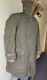 Vintage 1940s WW2 Swiss Sheepskin Canvas Coat/O. S. B Militar Utrustningar rare