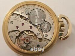 Vintage 1950 Harper Swiss Railway 10CT Rolled Gold 16s Pocket Watch VGC Rare
