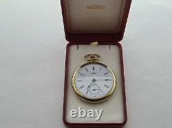Vintage 1965 Gradus Swiss 17J Gold Plated Pocket Watch Original Box VGC Rare