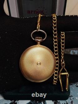 Vintage ARNEX Pocket Watch Oriosa Incabloc Mechanical Swiss Chain Box Rare Old