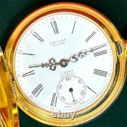Vintage ARNEX Pocket Watch Oriosa Incabloc Mechanical Swiss Chain Box Rare Old