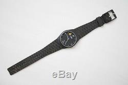Vintage Apple Computer Rainbow Logo Black Wrist Watch Swiss Made Rare