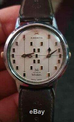 Vintage Ardath Wisdom Dual -Time Mechanical True Rare Man's Swiss Wrist Watch