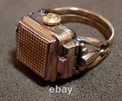 Vintage BUCHERER Swiss Made Ring Watch 14K Gold Field 1950's 17 Jewels Very Rare