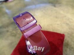 Vintage Beautiful Rare Jelly Skin Skeleton Dial Swatch Swiss Watch Slim Case V8