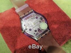 Vintage Beautiful Rare Jelly Skin Skeleton Dial Swatch Swiss Watch Slim Case V8