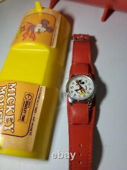 Vintage Bradley Time Mickey Mouse Swiss Made Watch with Original Case RARE