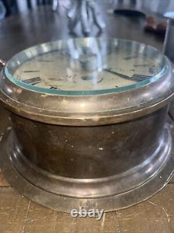 Vintage Brass Marine Clock Swiss Made -super Rare