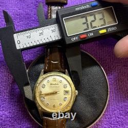 Vintage Bulova 23 Jewels Automatic Date Rare Dial 32mm Swiss Mens Watch Runs