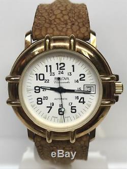 Vintage Bulova Commander Men's Swiss Made Automatic Watch Gold Tone RARE NEW