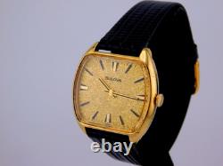 Vintage Bulova Conselor M 17j Swiss 18k Gp Mens Wristwatch Serviced Rare C1970