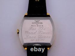 Vintage Bulova Conselor M 17j Swiss 18k Gp Mens Wristwatch Serviced Rare C1970