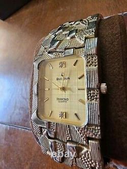 Vintage Bulova Diamond 18k Gold Stamped Swiss AG rare Unique With Fresh Battery