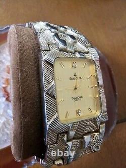 Vintage Bulova Diamond 18k Gold Stamped Swiss AG rare Unique With Fresh Battery