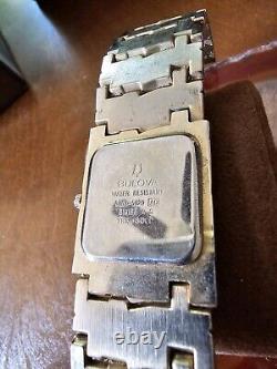 Vintage Bulova Diamond 18k Gold Stamped Swiss AG rare Unique With Fresh Battery