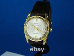 Vintage Bulova International 17j Swiss 18k Gp Mens Watch Serviced Rare C1960