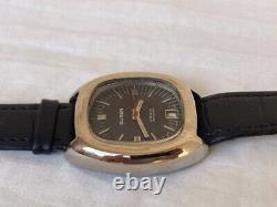 Vintage Buren 17 jewels Watch 1960's Swiss Gents Blue Jeans dial Rare works well