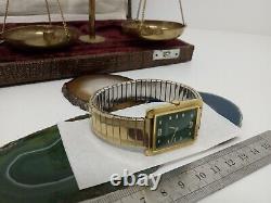 Vintage CORTLAND Mens Automatic 1960s Watch 17J Swiss 10K Gold. F Rare Green Face