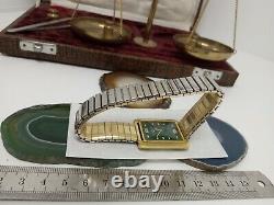 Vintage CORTLAND Mens Automatic 1960s Watch 17J Swiss 10K Gold. F Rare Green Face