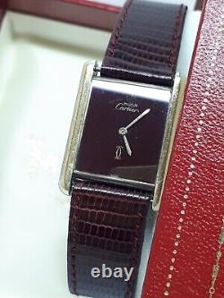 Vintage Cartier Tank Vermeil Watch Argent Plaque Swiss Made Rare With Case