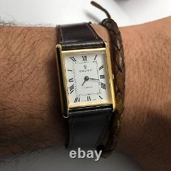 Vintage Cauny Tank Gold Plated Manual Winding Men's Ultra Rare Swiss Watch 25mm