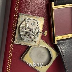 Vintage Cauny Tank Gold Plated Manual Winding Men's Ultra Rare Swiss Watch 25mm