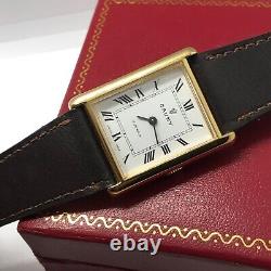 Vintage Cauny Tank Gold Plated Manual Winding Men's Ultra Rare Swiss Watch 25mm