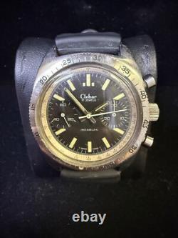 Vintage Clebar Chronograph 17 Jewels Incabloc Swiss Made Rare Collectible