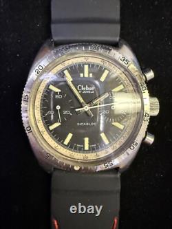 Vintage Clebar Chronograph 17 Jewels Incabloc Swiss Made Rare Collectible
