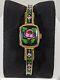 Vintage Consul Swiss 17 Jewel Flower Covered Bracelet Band Watch Rare