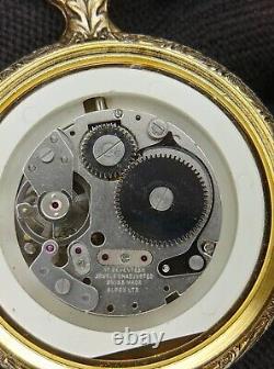 Vintage Cycle Swiss Pocket Watch Mechanical Chain Box Dog Hunter Engraved Rare