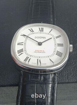 Vintage DOGMA PRIMA Watch TANK SWISS Roman Numerals Wrist Watches RARE 1960s