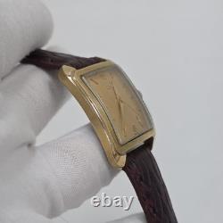 Vintage DOXA Mens Tank Wrist Watch Mechanical Wind Up Gold Plated Swiss Rare