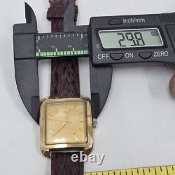 Vintage DOXA Mens Tank Wrist Watch Mechanical Wind Up Gold Plated Swiss Rare