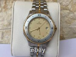 Vintage Delma Watch Two Toned Silver Gold Mint Condition With Case Swiss So Rare