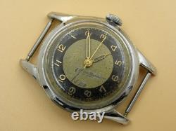 Vintage Doxa sa 11 1/2 1147 Rare Military watch Tuxedo Bicolor dial Swiss Made
