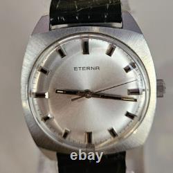 Vintage ETERNA Mechanical Men's Watch Cal 1476K RARE 17J Swiss Steel'65 MINT