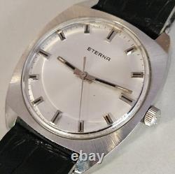 Vintage ETERNA Mechanical Men's Watch Cal 1476K RARE 17J Swiss Steel'65 MINT