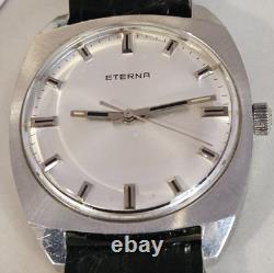 Vintage ETERNA Mechanical Men's Watch Cal 1476K RARE 17J Swiss Steel'65 MINT