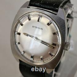 Vintage ETERNA Mechanical Men's Watch Cal 1476K RARE 17J Swiss Steel'65 MINT