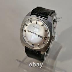 Vintage ETERNA Mechanical Men's Watch Cal 1476K RARE 17J Swiss Steel'65 MINT