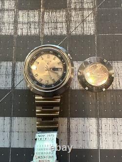 Vintage Elgin 352 Automatic Day Date 17j Swiss Mens Watch Rare Tachometer