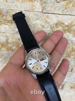 Vintage Elgin Watch Automatic Swiss Silver 25 Jewels 1960's Gents 36mm Rare Mens